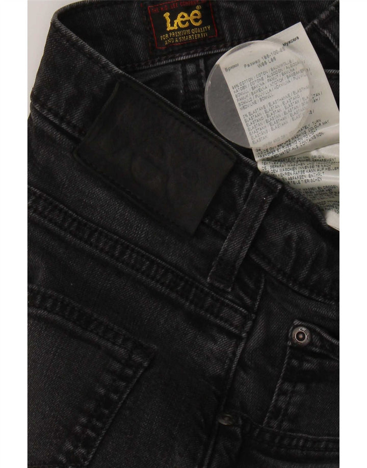 Lee Herren Brooklyn Straight Jeans W34 L30 Schwarze Baumwolle