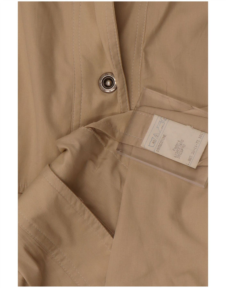Vintage Damen Trenchcoat IT 46 Große Beige Baumwolle