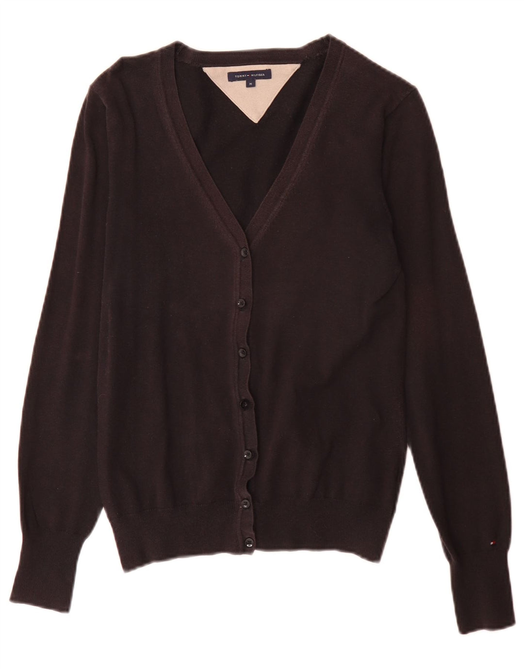 Tommy Hilfiger Damen-Cardigan-Pullover, mittelschwarz, Baumwolle, klassisch