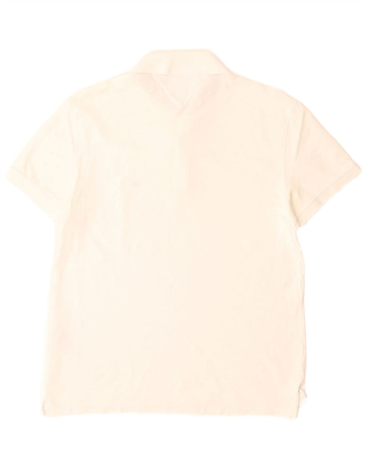 Tommy Hilfiger Herren-Poloshirt mit normaler Passform, kleine Größe, weiße Baumwolle