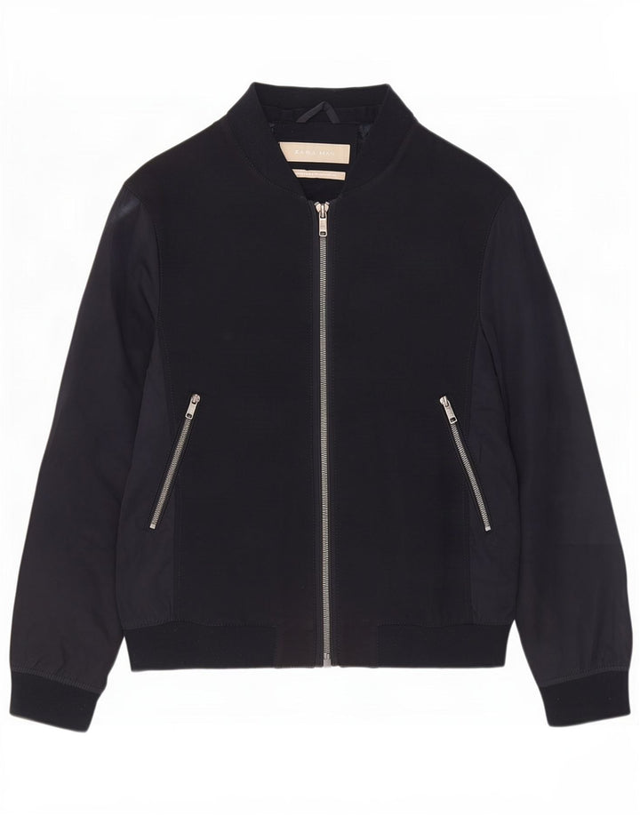 Zara Herren Bomberjacke UK 40 Large Marineblau Farbblock