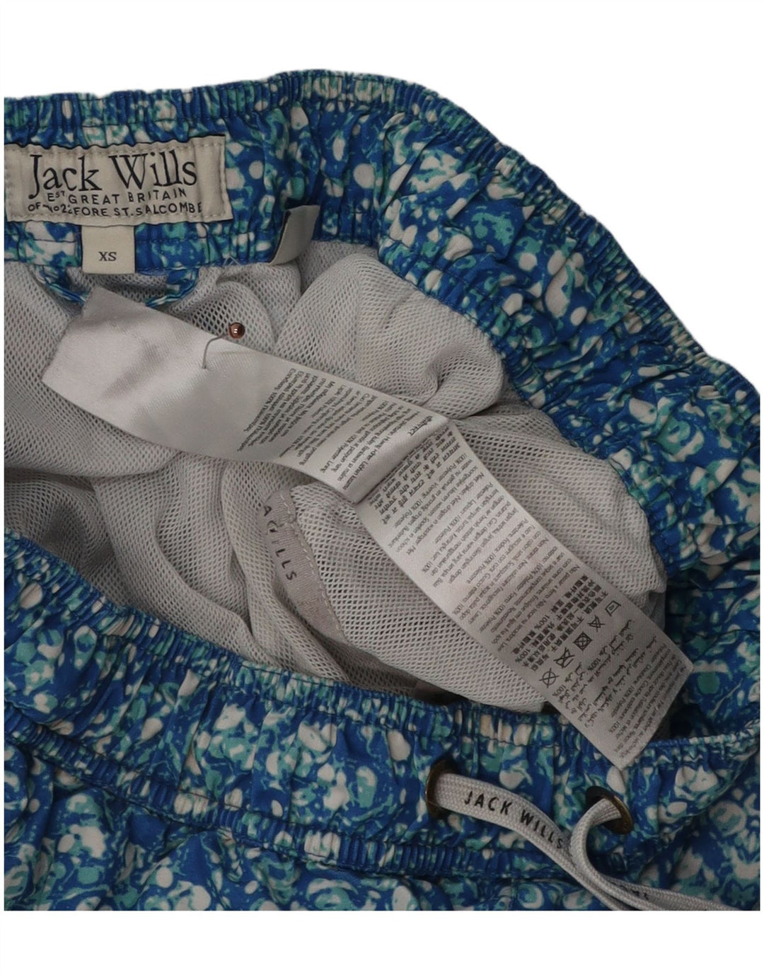 Jack Wills Herren-Badeshorts, XS, blaues Blumenmuster, Polyester