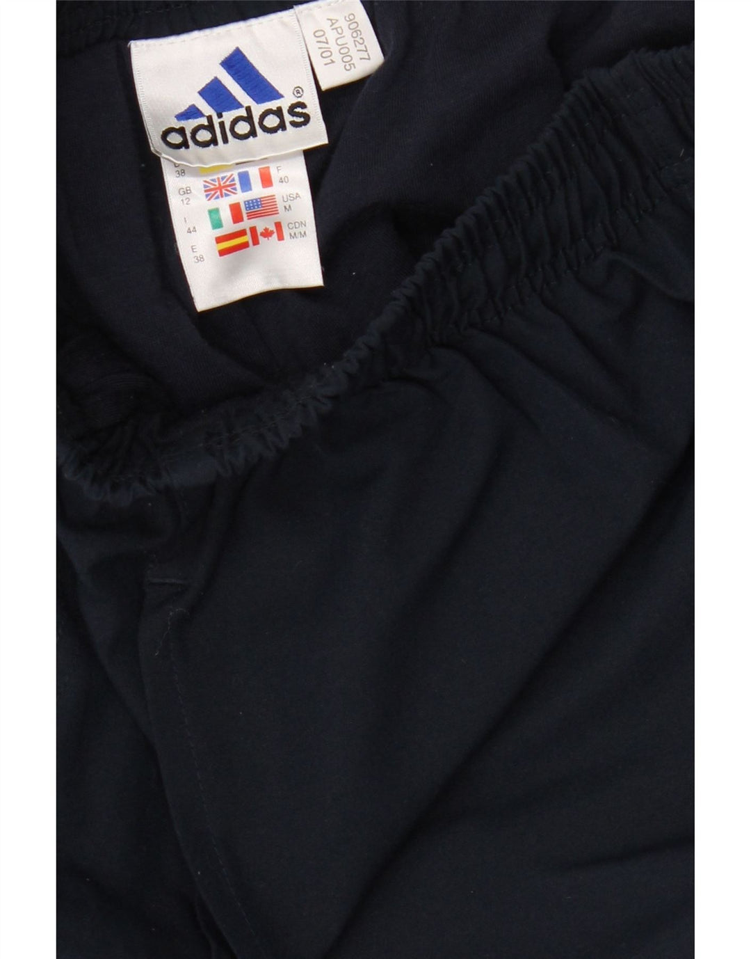 ADIDAS Damen-Trainingshose UK 12 Mittel Marineblau Polyester
