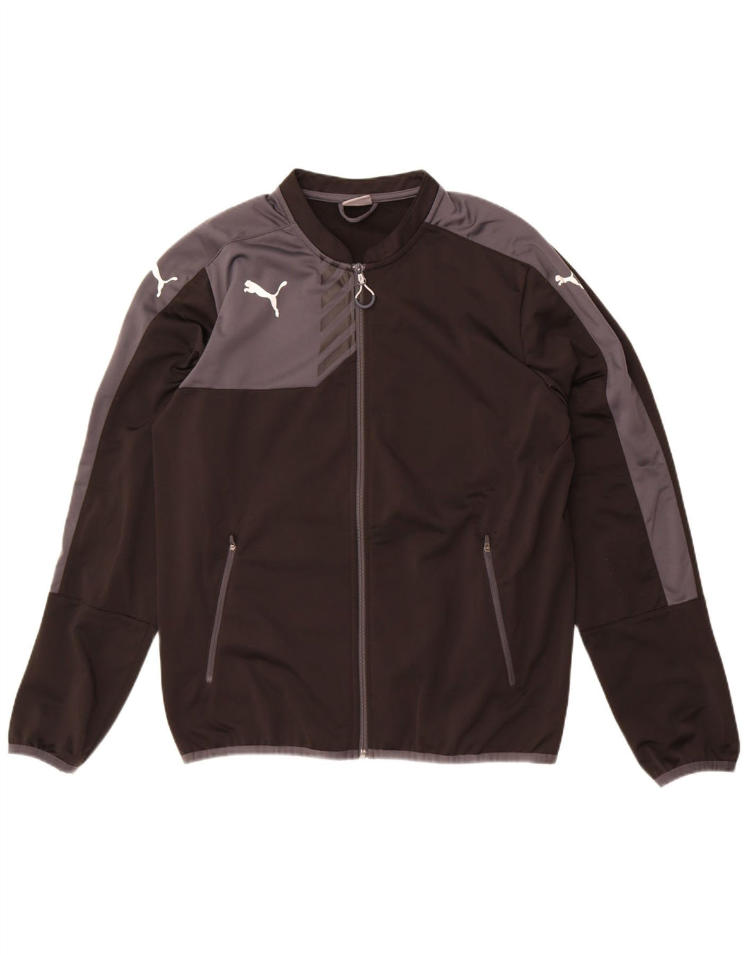 Puma Mens Tracksuit Top Jacket Large Black Colourblock Polyester