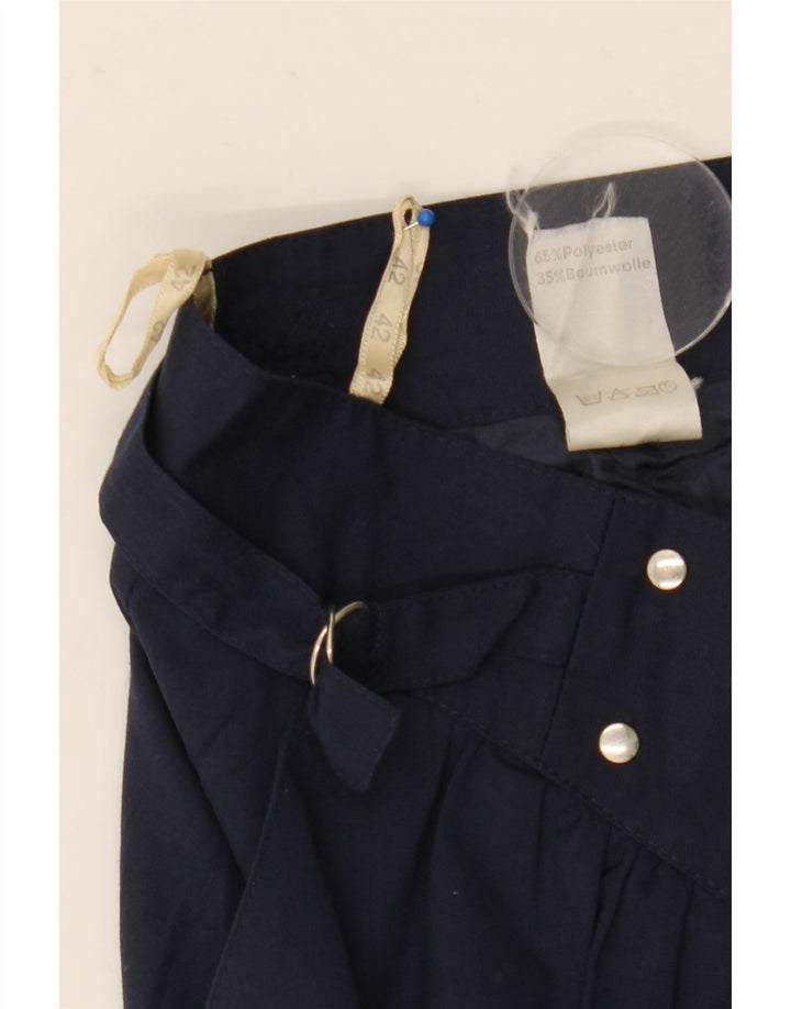 Vintage Womens A-Line Skirt IT 42 Medium W29 Navy Blue Polyester