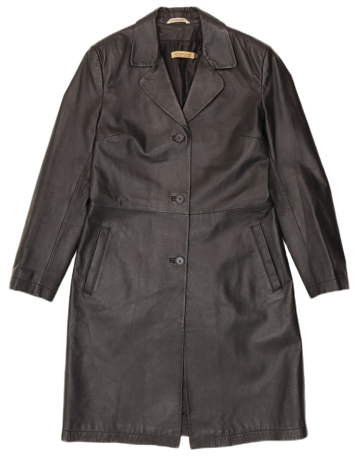 Privilegi Damen Ledermantel IT 42 Mittelschwarzes Leder