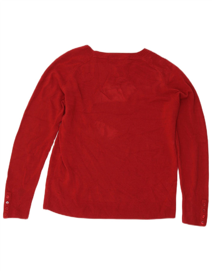 Marks & Spencer Damen-Pullover mit U-Boot-Ausschnitt, UK 14, Mittelrot, Acryl