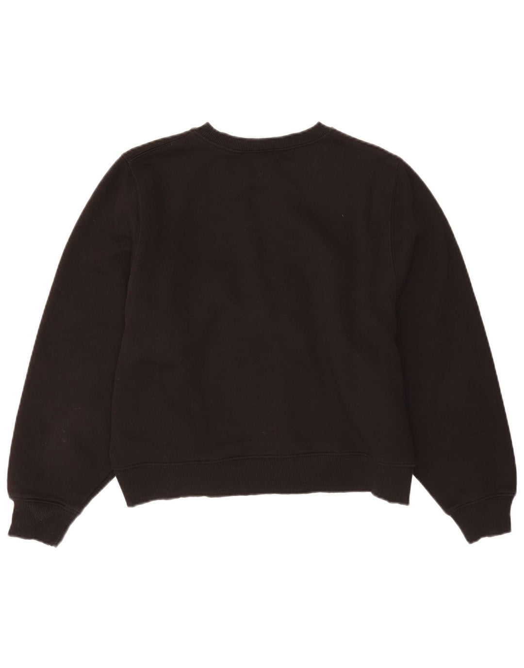 Zara Damen Crop Oversized Sweatshirt Pullover UK 14 Mittelschwarze Baumwolle