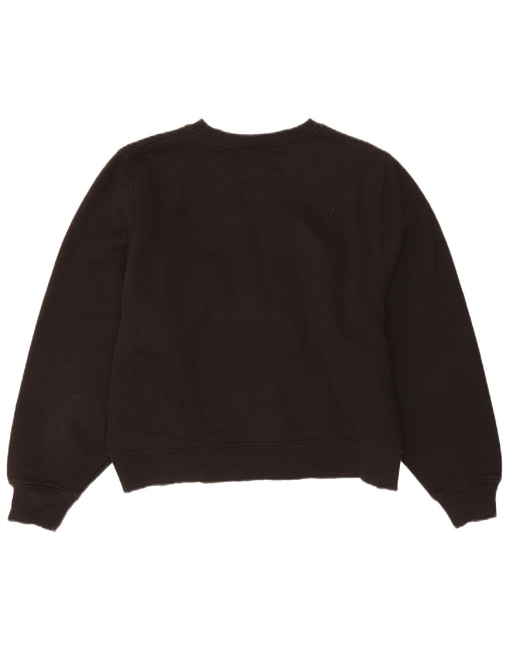 Zara Damen Crop Oversized Sweatshirt Pullover UK 14 Mittelschwarze Baumwolle