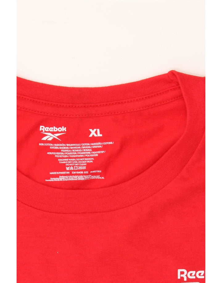 REEBOK Mens T-Shirt Top XL Red Cotton Vintage Reebok and Second-Hand Reebok from Messina Hembry 