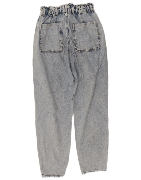 Zara Damen-Jeans mit hoher Taille, lockere Passform, EU 36, XS, B26, L26, blaue Baumwolle