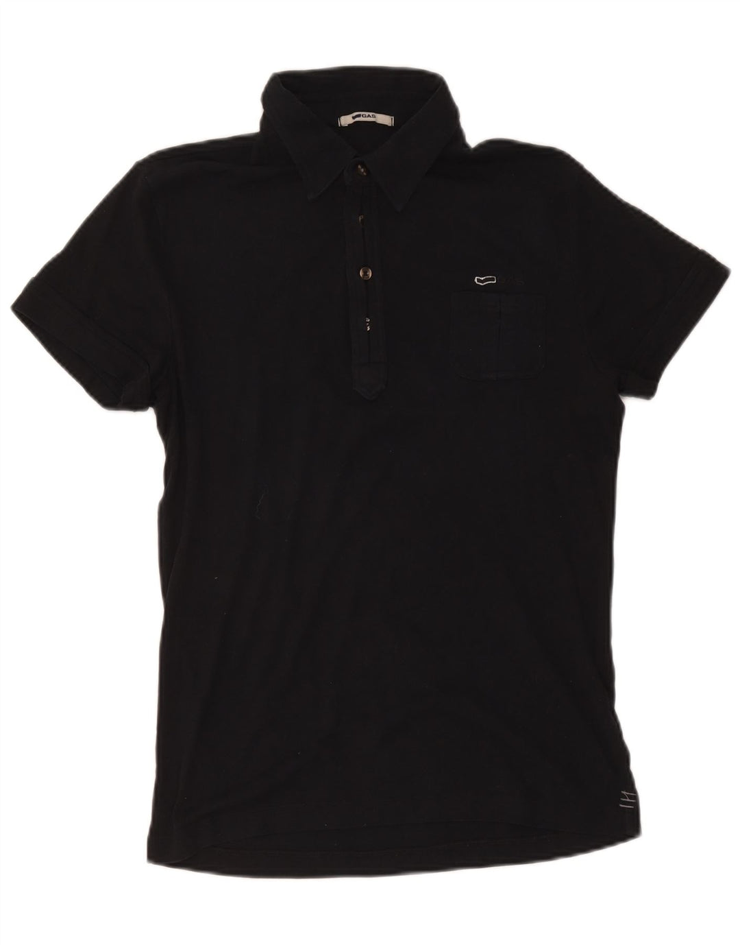 Gas Damen Poloshirt UK 10 Small Schwarz Baumwolle