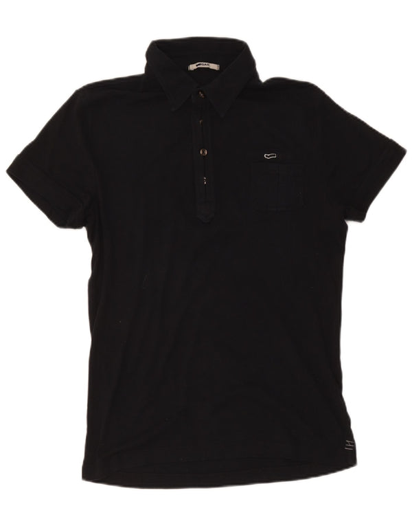 Gas Damen Poloshirt UK 10 Small Schwarz Baumwolle