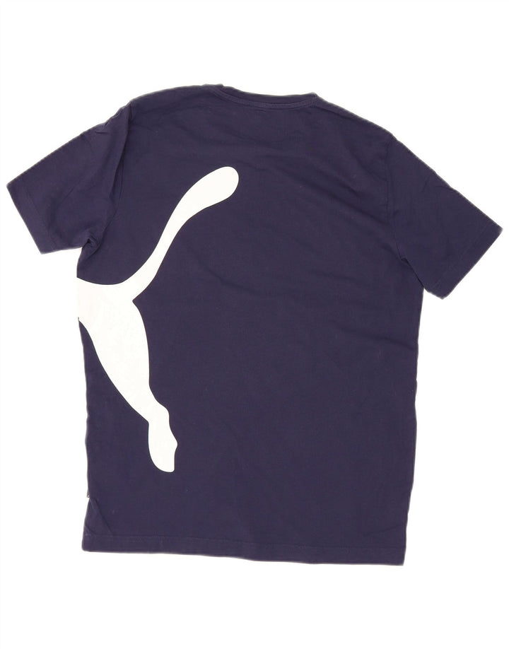 Puma Herren Grafik T-Shirt Top Small Marineblau Baumwolle