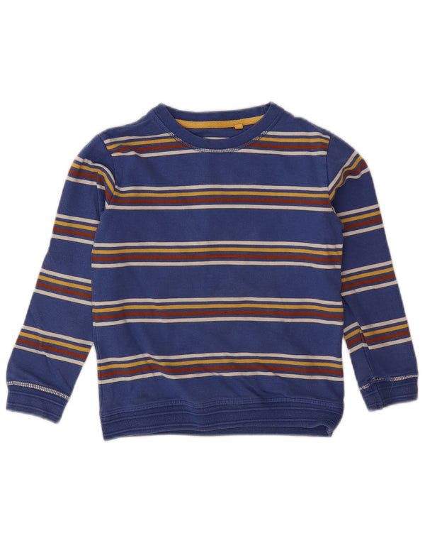 Fat Face Jungen-Sweatshirt-Pullover, 5–6 Jahre, blau gestreift, Baumwolle