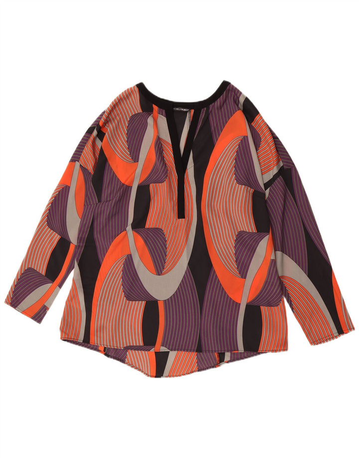 Fiorella Rubino Damen Top Langarm UK 16 Large Mehrfarbig Geometrisch