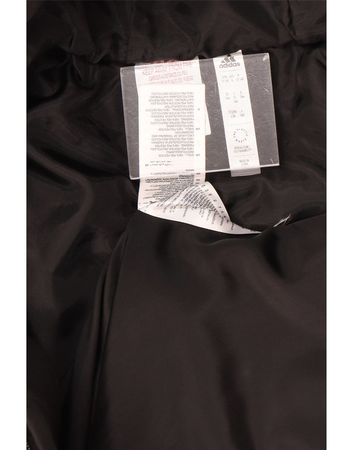 Adidas Jungen gepolsterte Kapuzenjacke 13–14 Jahre, schwarzes Polyester