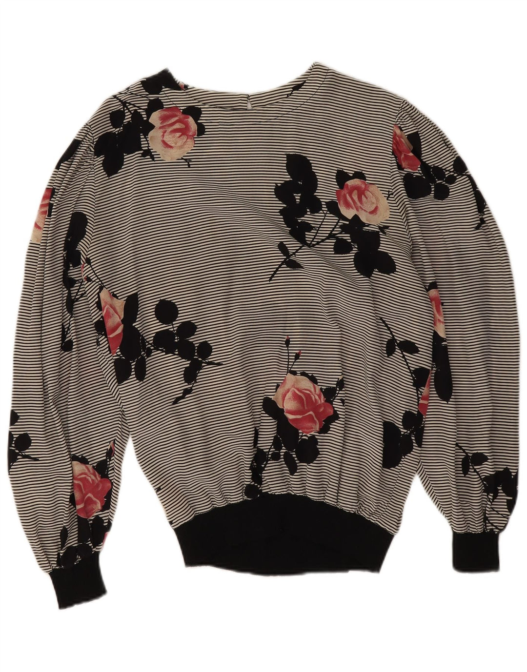 Biffi Langarm-Blusenoberteil für Damen, UK 46, Größe L, grau, geblümt, Seide