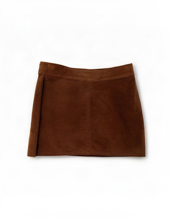 Zara Damen Wildleder Minirock IT 44 Medium W25 Braun