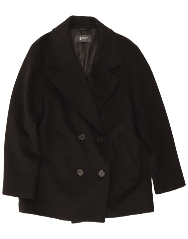 Esprit Damen Zweireihige Blazerjacke UK 16 Large Schwarz