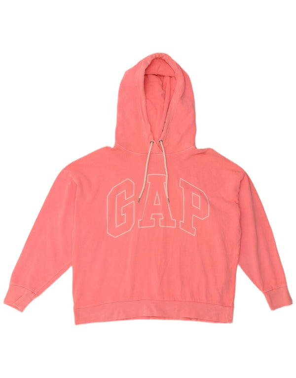 Gap Womens Graphic Oversized Hoodie Pullover UK 16 Large Rosa Baumwolle