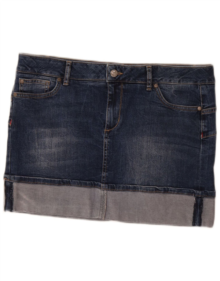 Liu Jo Damen Jeansrock W32 Große marineblaue Baumwolle