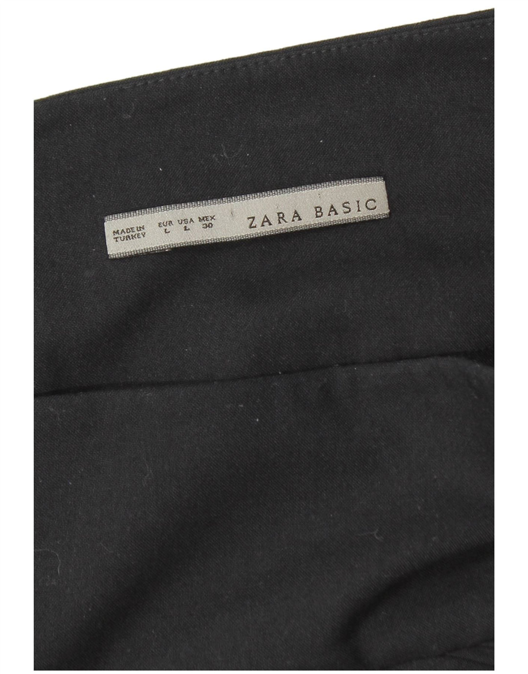 ZARA Womens High Waist Pencil Skirt Large W30  Black Polyester