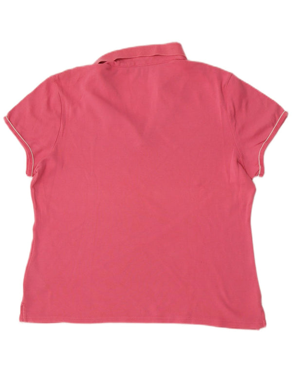 Tommy Hilfiger Damen Poloshirt UK 18 XL rosa Baumwolle