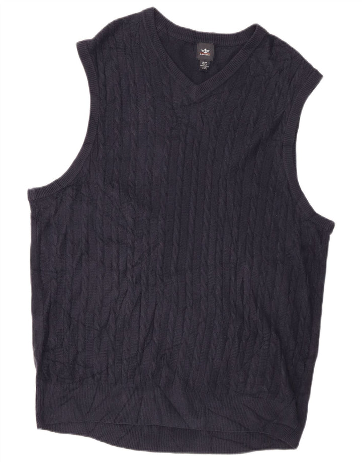 Dockers Herren Weste Tank Top XL Marineblau Acryl