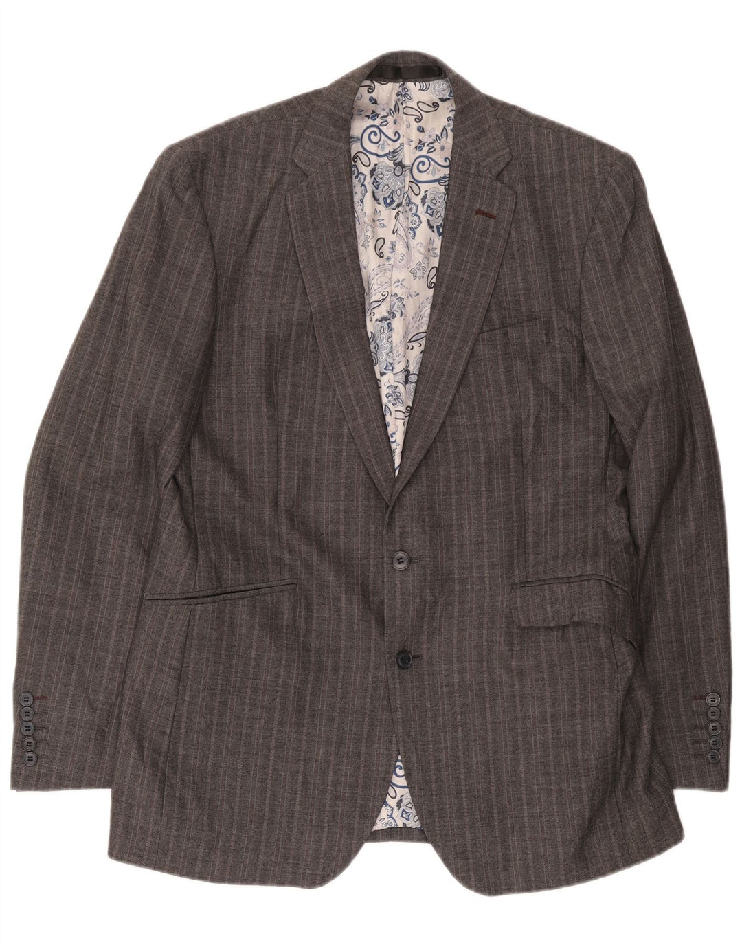 Marks & Spencer Herren Autograph Blazer Jacke UK 42 Large Grau Fischgrätenmuster