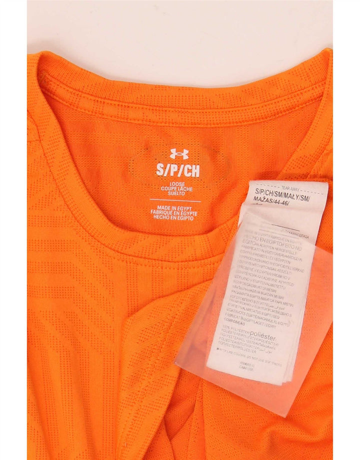 Under Armour Herren T-Shirt Top Small Orange Geometrisch Polyester
