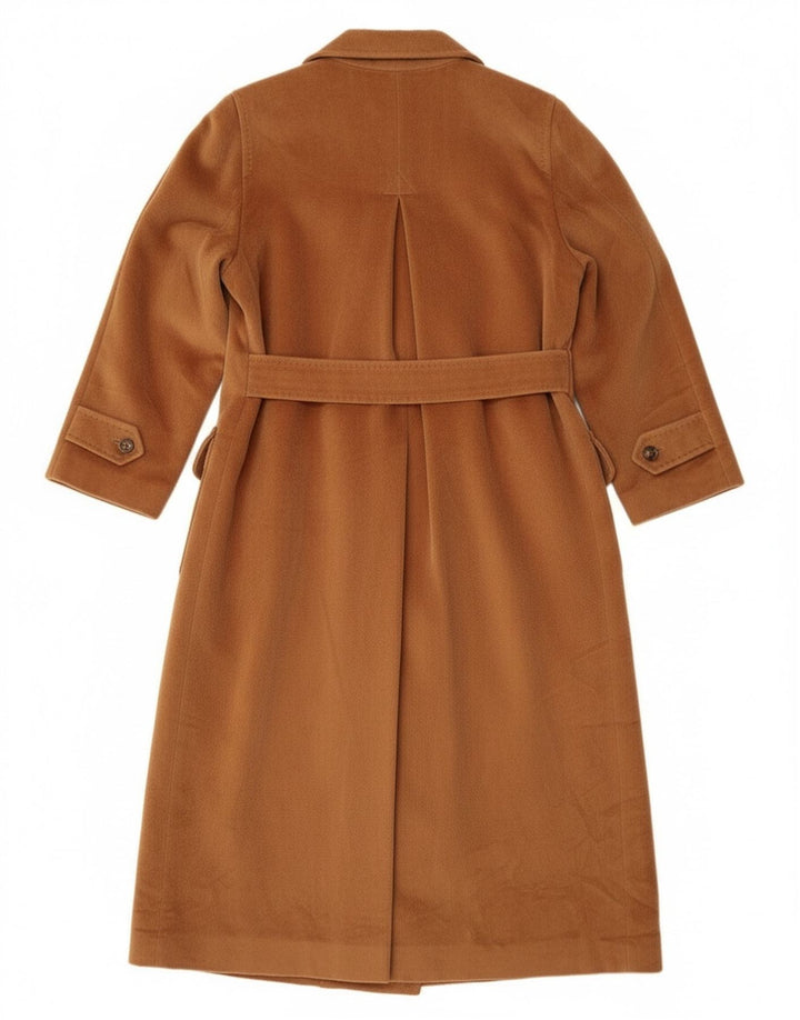 Piacenza Damen Zweireihiger Mantel UK 14 Große braune Wolle