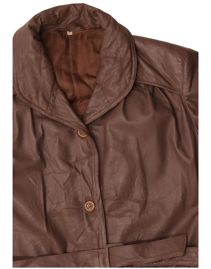 Vintage Damen Übergroße Lederjacke IT 52 2XL Braun