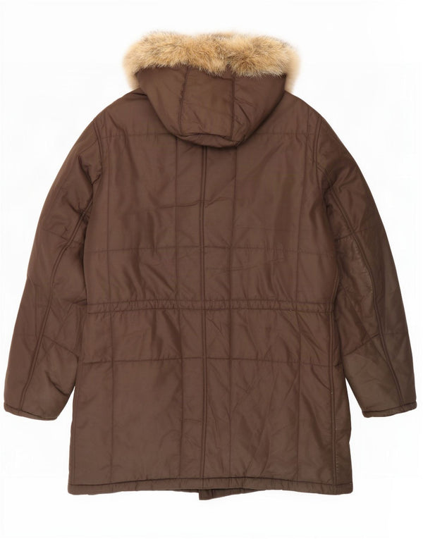 Refrigiwear Wattierter Herrenmantel mit Kapuze, UK 44 2XL, Braun, Polyamid