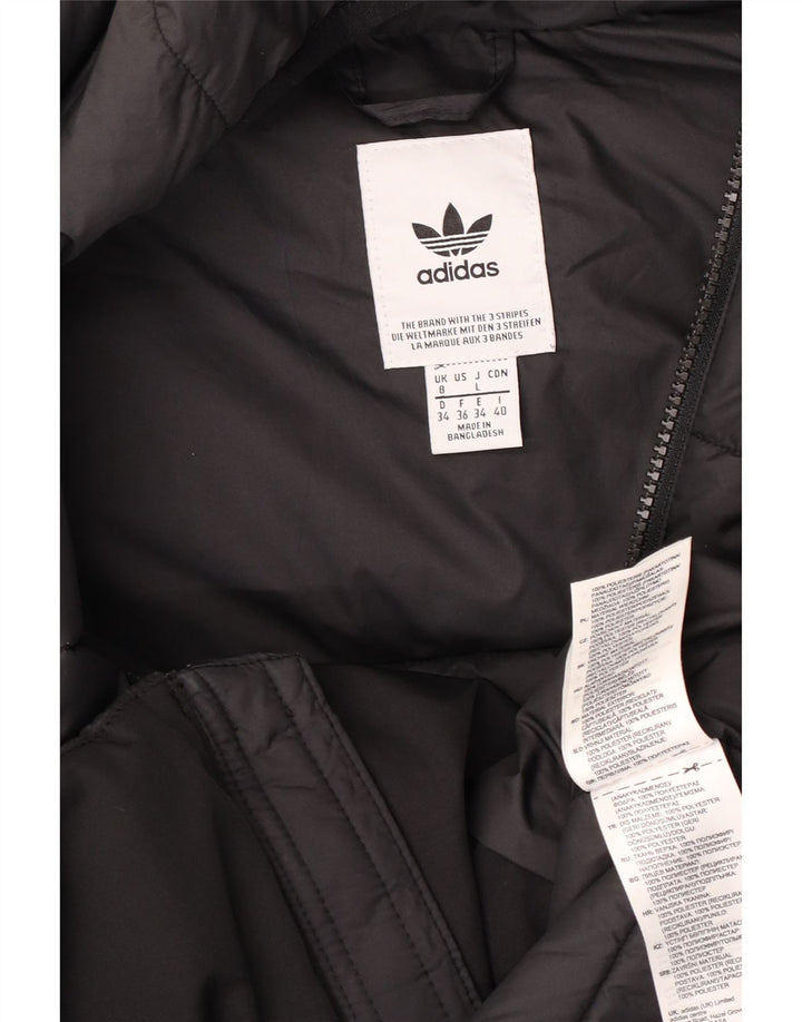 Adidas Damen-Jacke mit Kapuze, gepolstert, UK 8, Größe S, Schwarz, Polyester