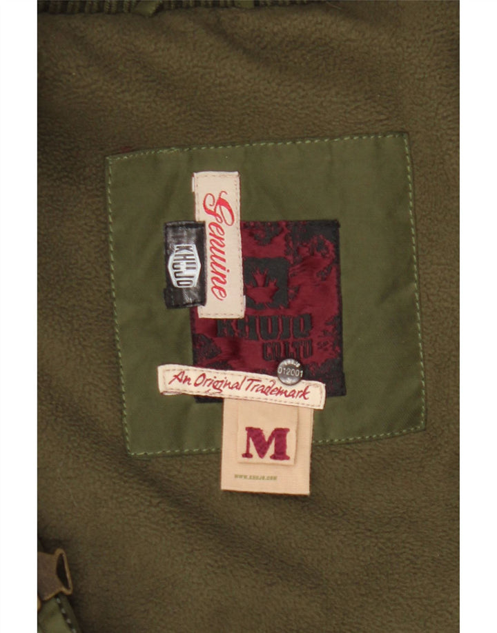 KHUJO Herren-Bomberjacke mit Kapuze, UK 38, mittleres Khaki