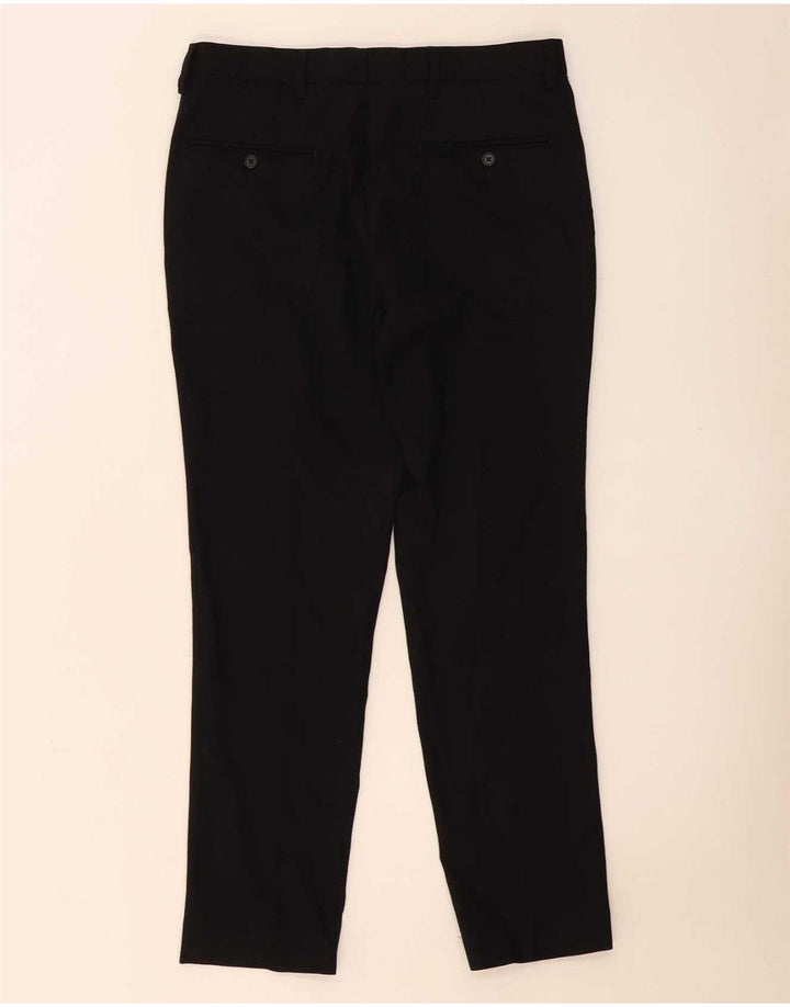 Marks & Spencer Herren-Anzughose in schmaler Passform, W32, L29, schwarze Wolle