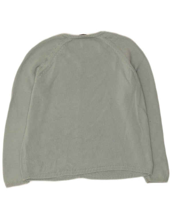 Marks & Spencer Damen-Pullover mit U-Boot-Ausschnitt, UK 12, mittelgrüne Baumwolle
