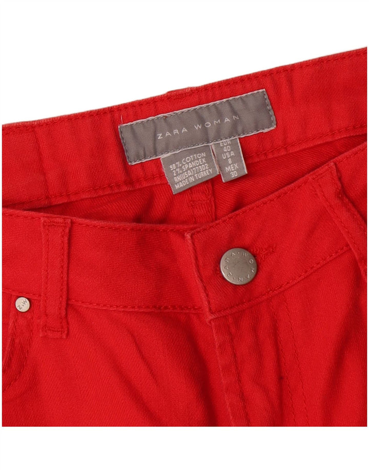 Zara Damen Straight Jeans EU 40 Medium W30 L31 Rote Baumwolle