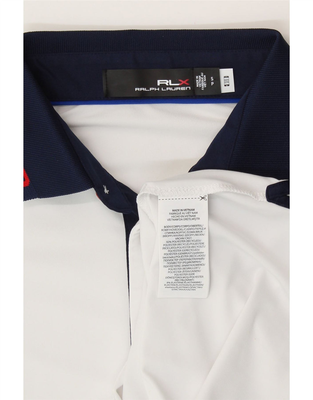 Ralph Lauren Herren-USA-Poloshirt, klein, weiß gestreift, Polyester