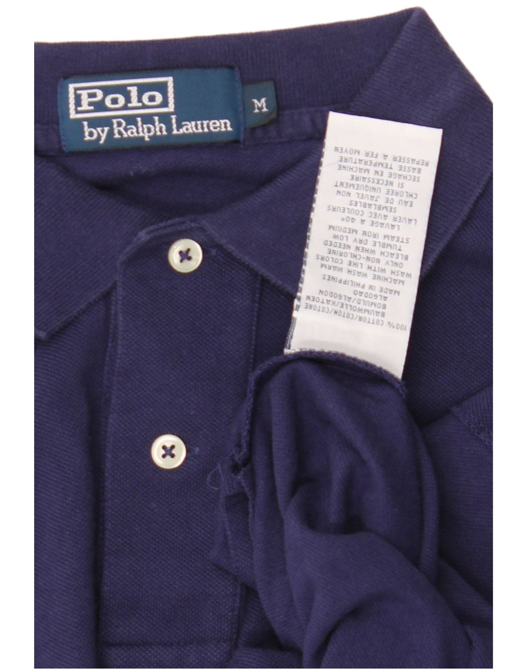 Polo Ralph Lauren Herrenhemd aus mittelblauer Baumwolle in Marineblau