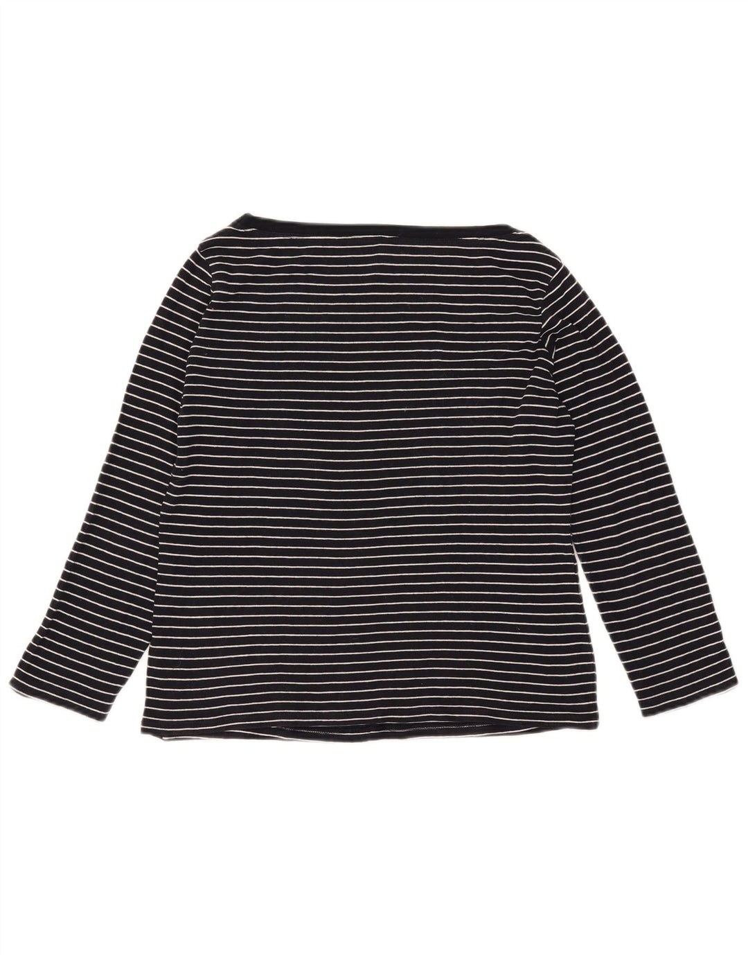 Marks & Spencer Damen Top Langarm UK 16 Large Marineblau Nadelstreifen