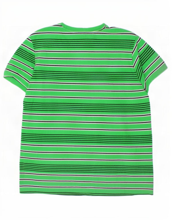 Ellesse T-Shirt-Oberteil für Mädchen, 11–12 Jahre, grün gestreift, Baumwolle