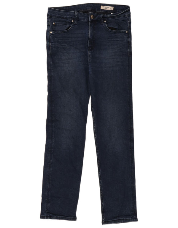 Marks & Spencer Damen Straight Jeans UK 12 Medium W30 L28 Marineblau
