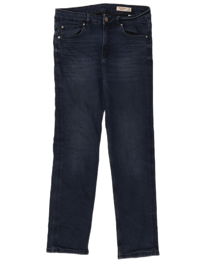 Marks & Spencer Damen Straight Jeans UK 12 Medium W30 L28 Marineblau