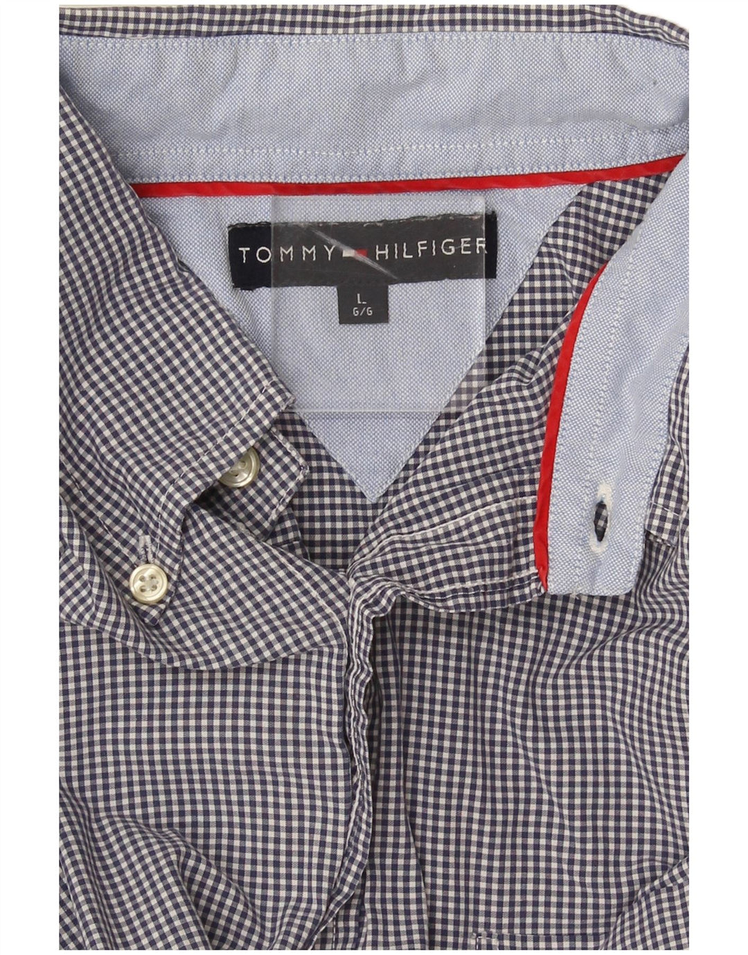 Tommy Hilfiger Herrenhemd, groß, marineblau, kariert