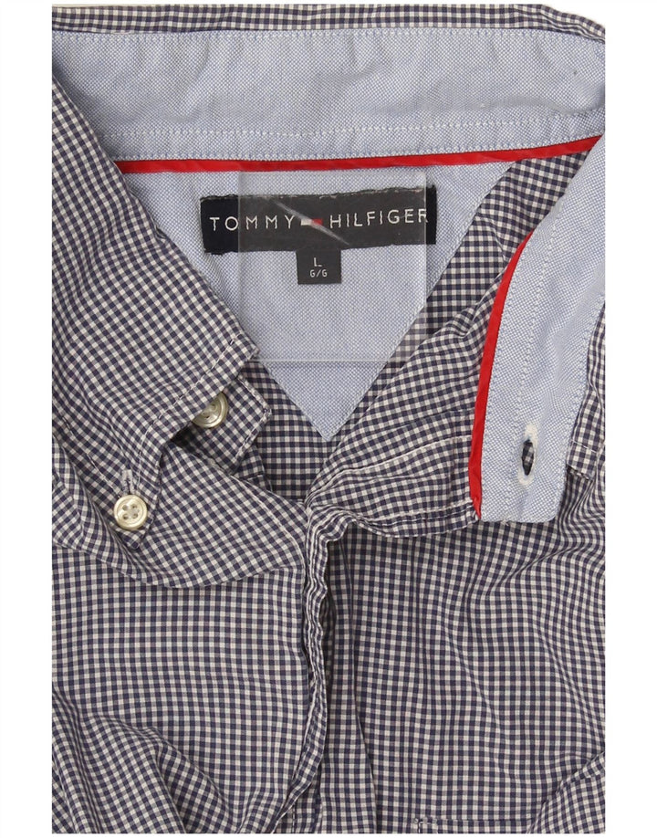 Tommy Hilfiger Herrenhemd, groß, marineblau, kariert