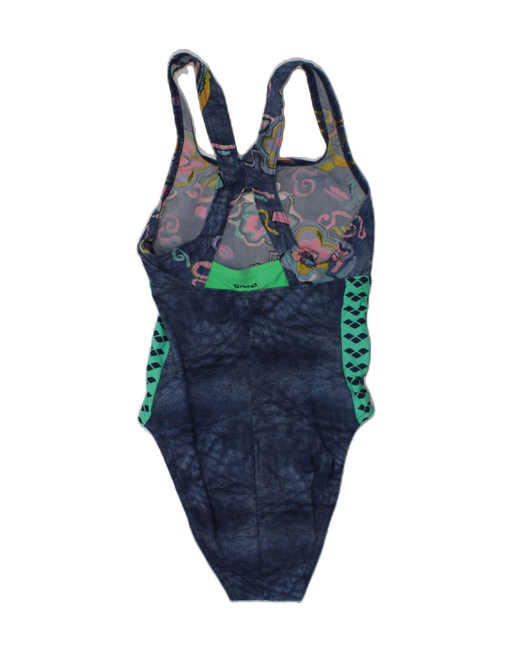 ARENA Womens Swimwear IT 40 Small Blue Floral Polyamide | Vintage Arena | Thrift | Second-Hand Arena | Used Clothing | Messina Hembry 