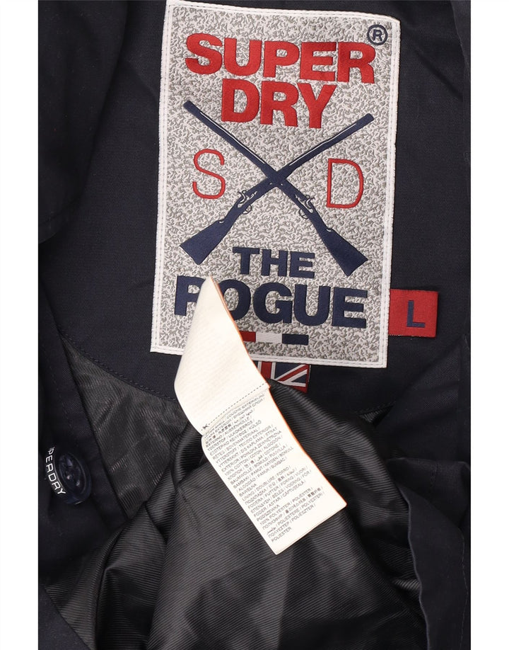 Superdry Herren Pea Coat UK 40 Große marineblaue Baumwolle