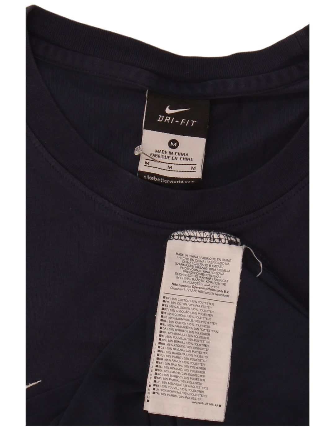 Nike Herren Dri Fit T-Shirt-Oberteil aus mittelblauer, marineblauer Baumwolle
